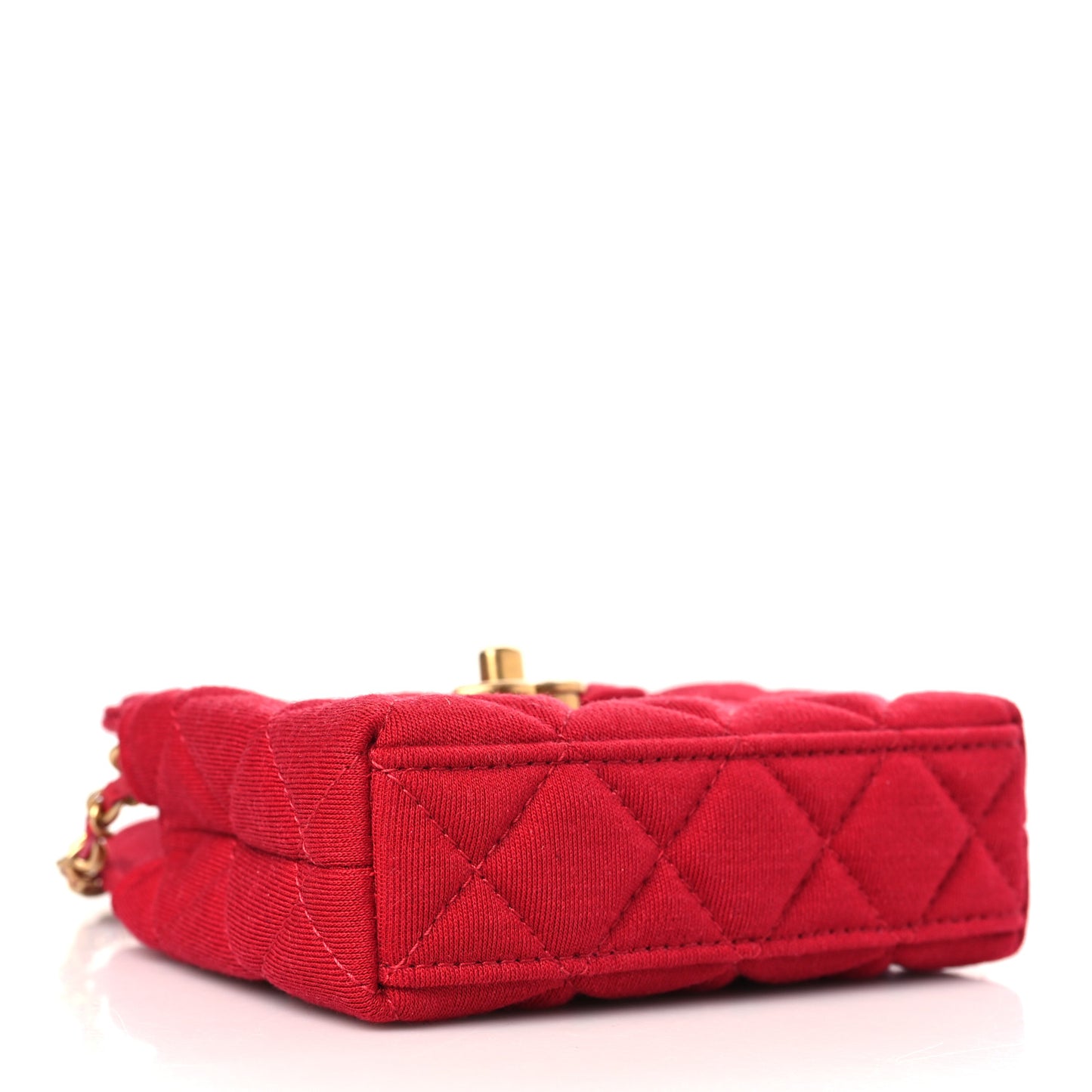Jersey Quilted Mini Nano Kelly Shopper Red