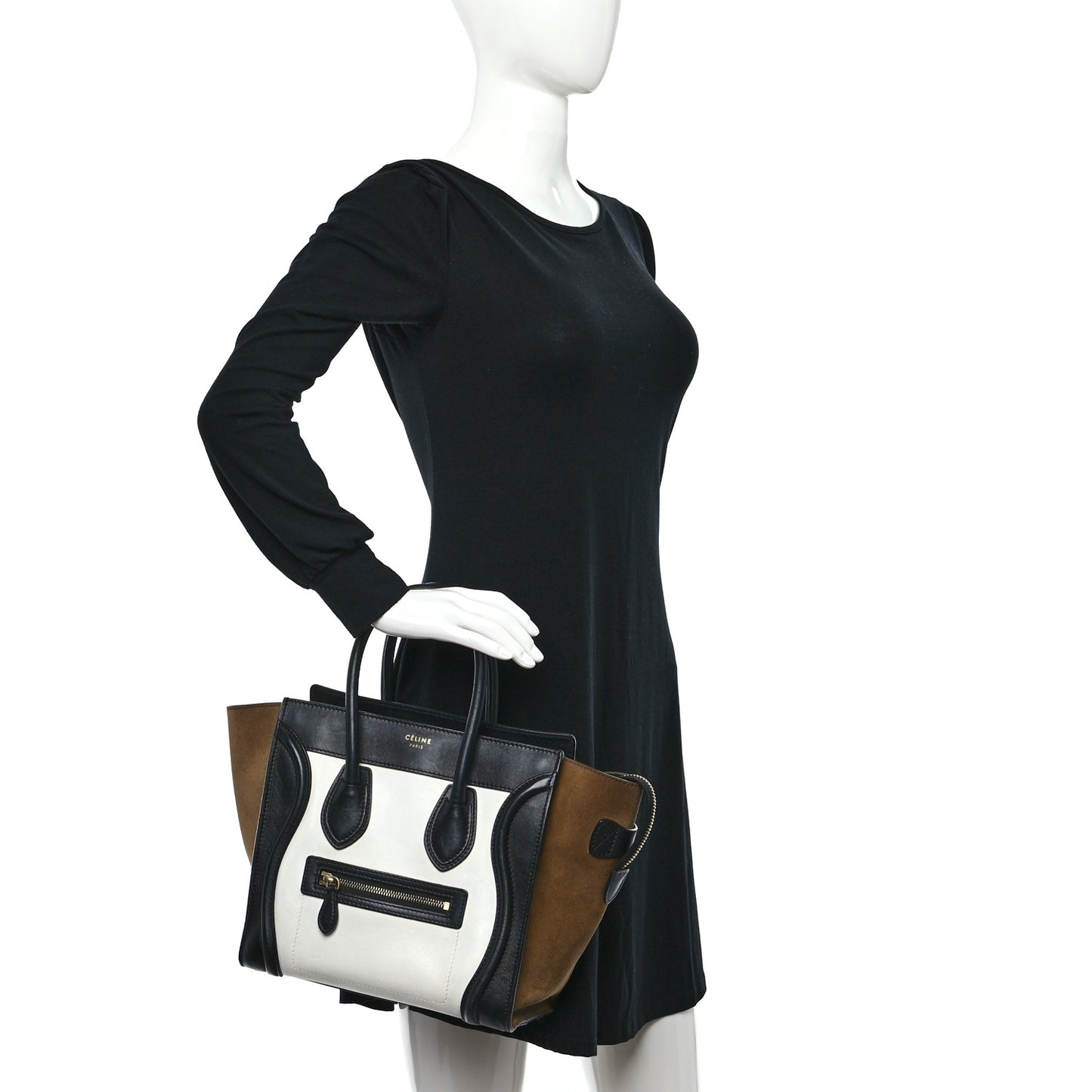 Smooth Calfskin Nubuck Micro Tri-Color Luggage White