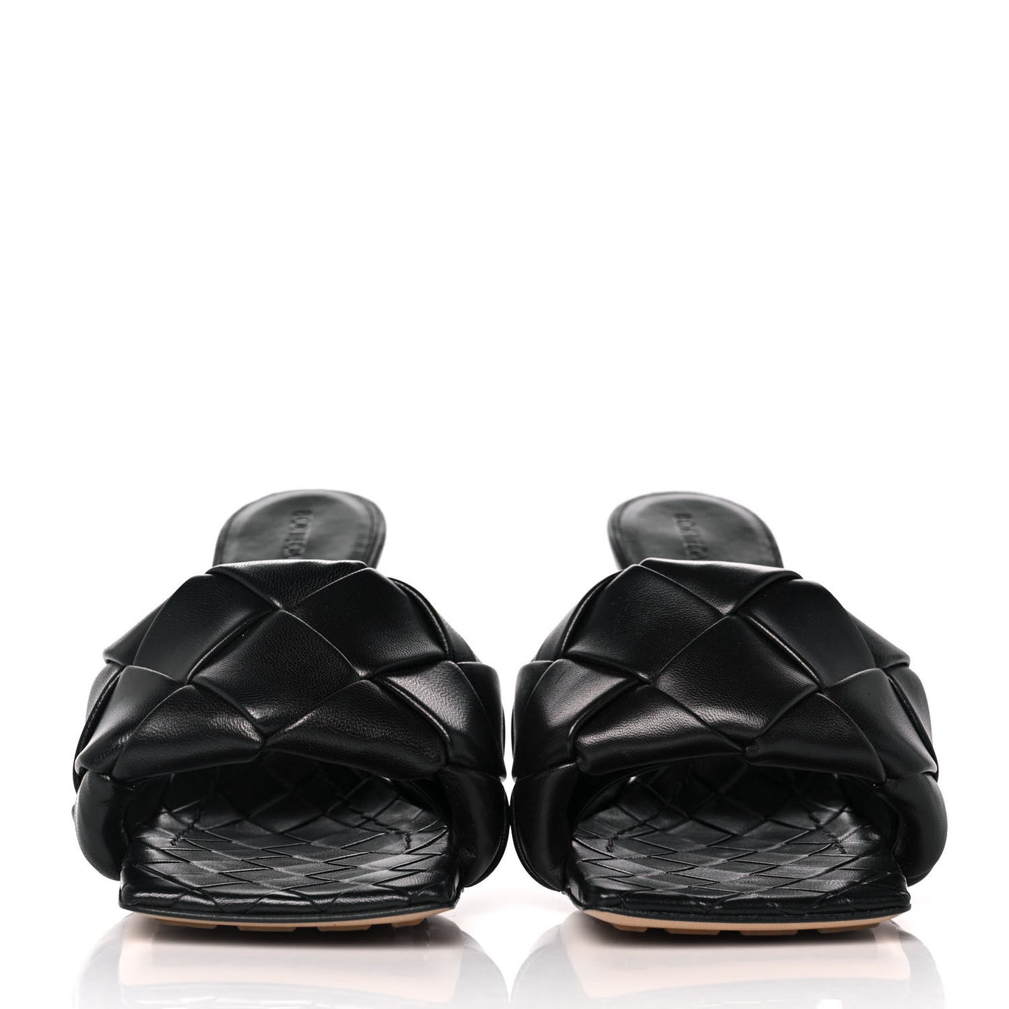 Nappa Maxi Intrecciato Lido Mule Sandals 37.5 Black