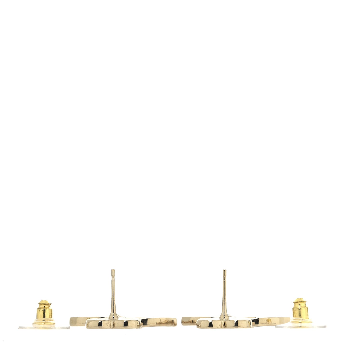 Metal Enamel CC Heart Drop Earrings Gold Black Pink