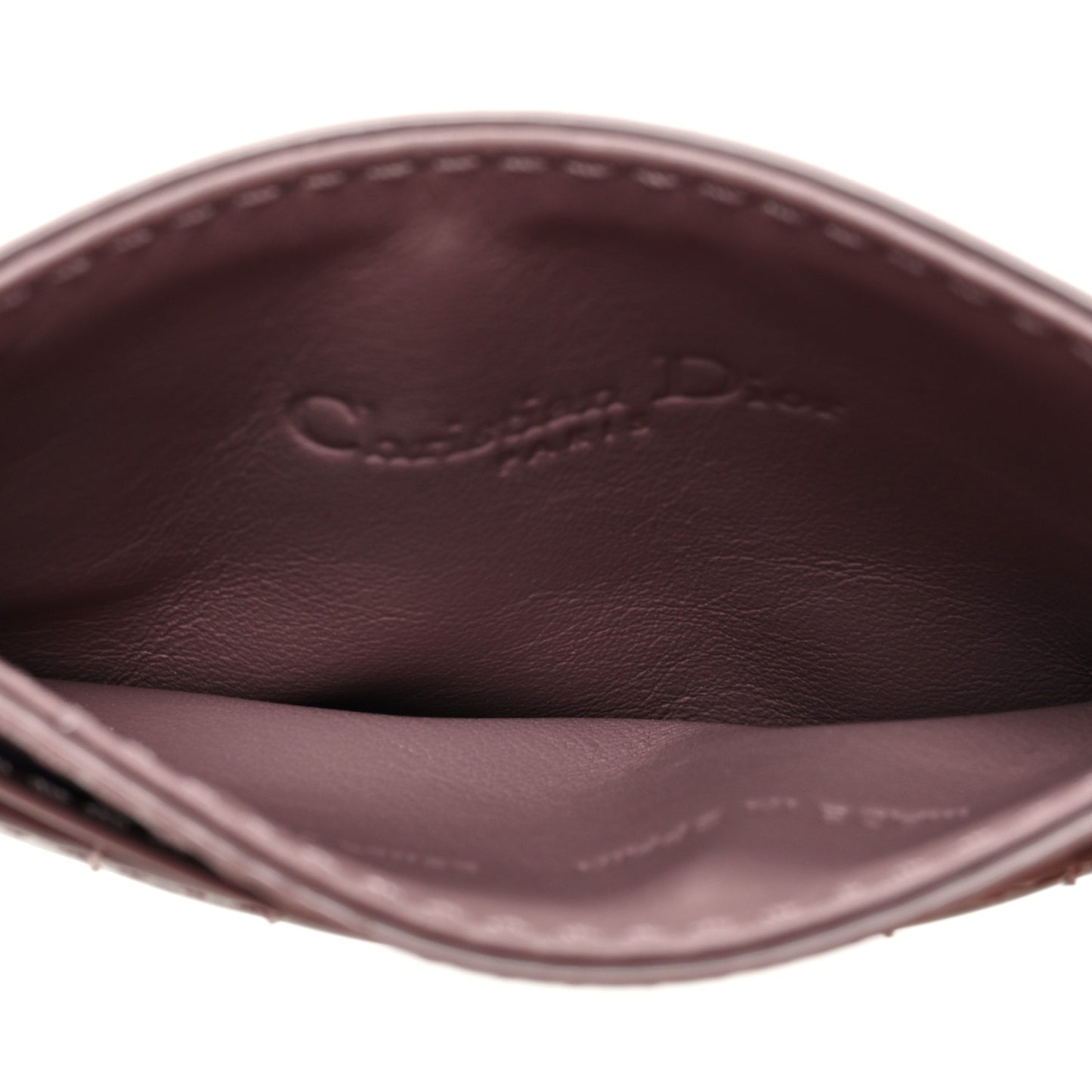 Patent Cannage Lady Dior Five-Slots Card Holder Pink Peony
