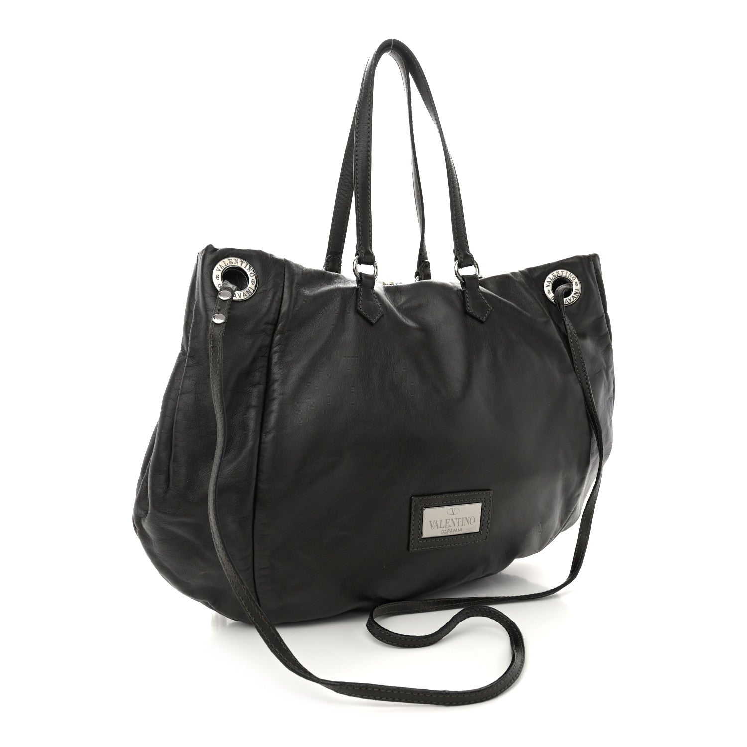 Valentino Garavani Nappa Sequin Chain Glam Tote Dark Grey 3 of 17