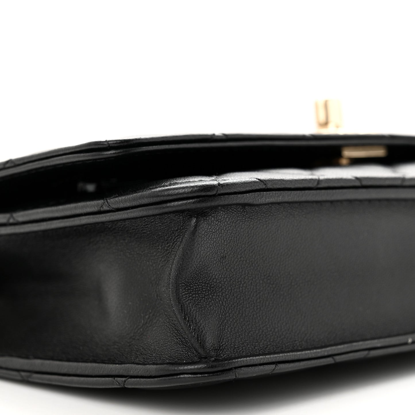 Lambskin Quilted Trendy CC Wallet On Chain WOC Black