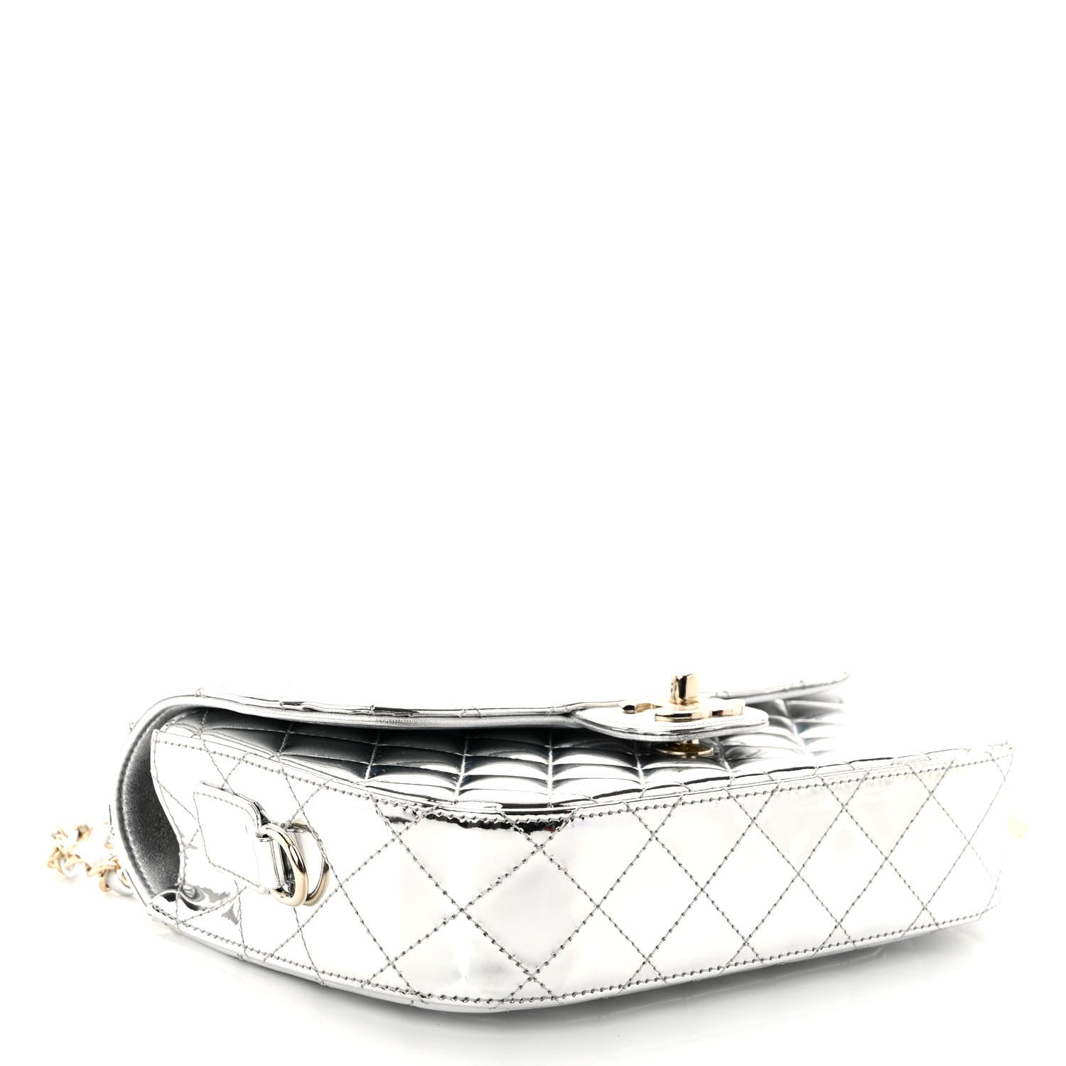 Chanel Mirror Calfskin Metallic Calfskin Medium Hollywood Boulevard Flap With Star Coin Purse Silvery 4 of 11