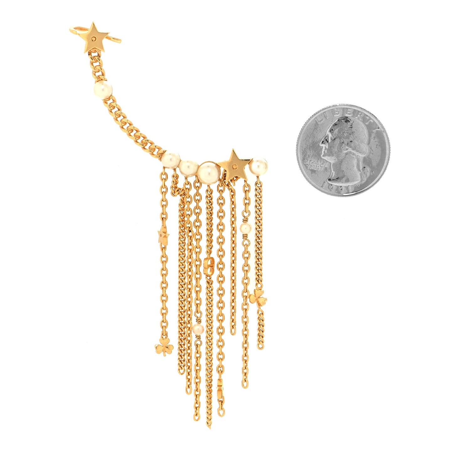 Pearl Danseuse Etoile Chain Dangle Earring Gold