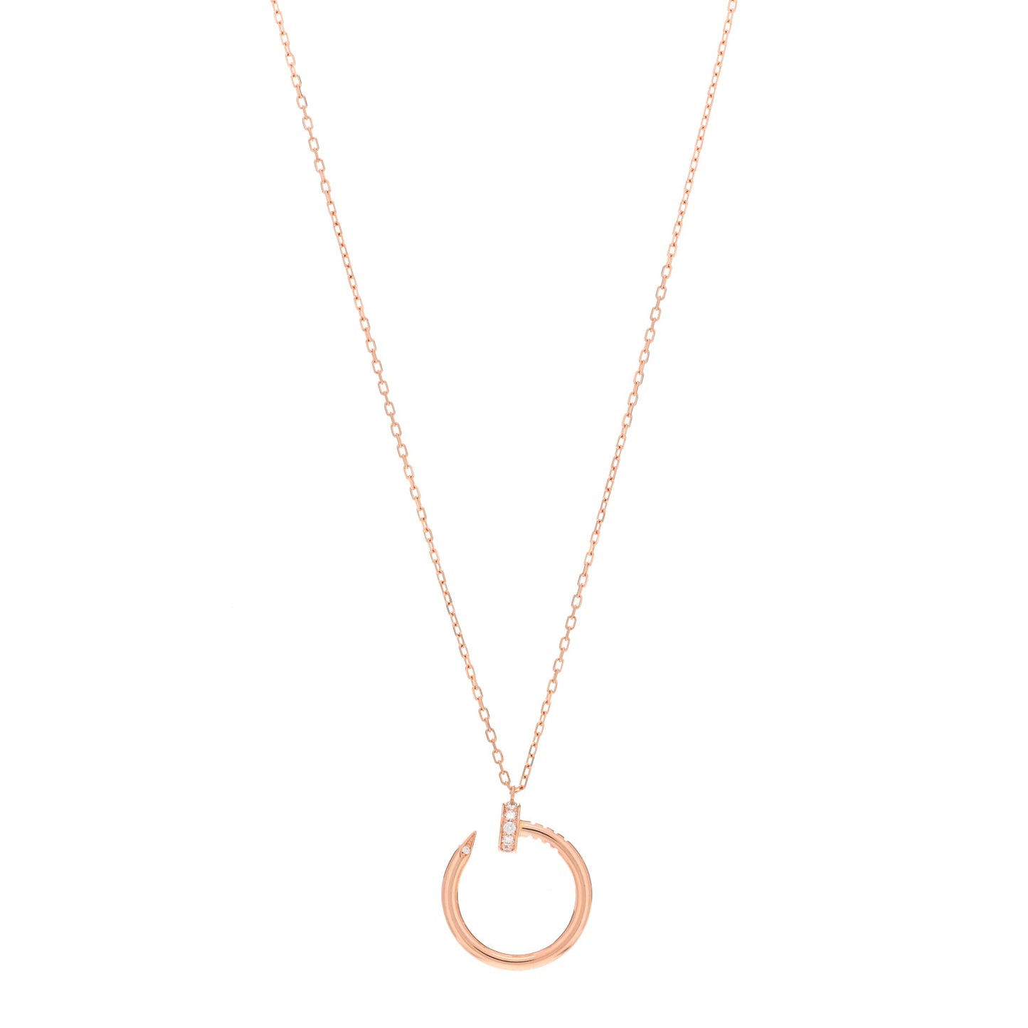 18K Pink Gold Diamond Juste Un Clou Pendant Necklace