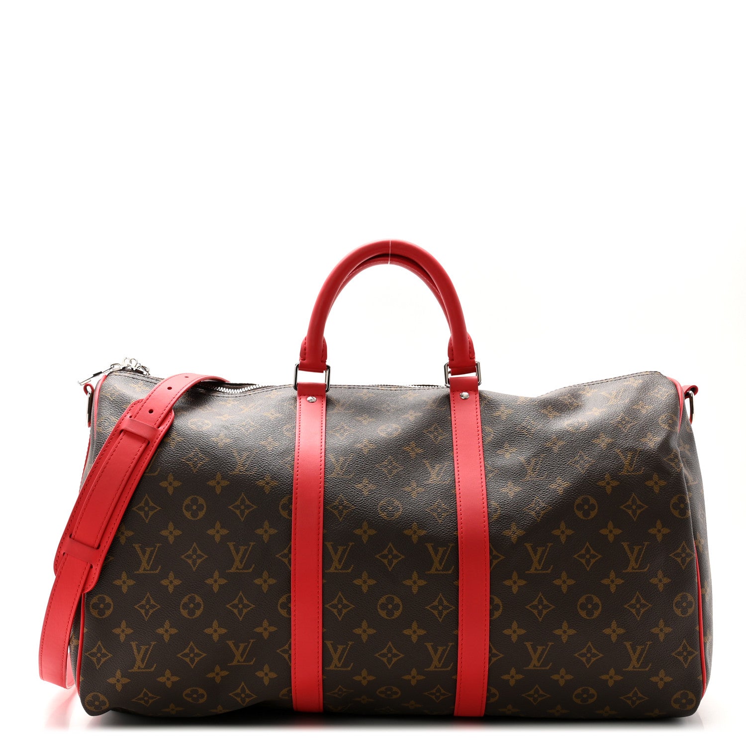 Louis Vuitton Calfskin Monogram Keepall Bandouliere 50 Coquelicot 1 of 11