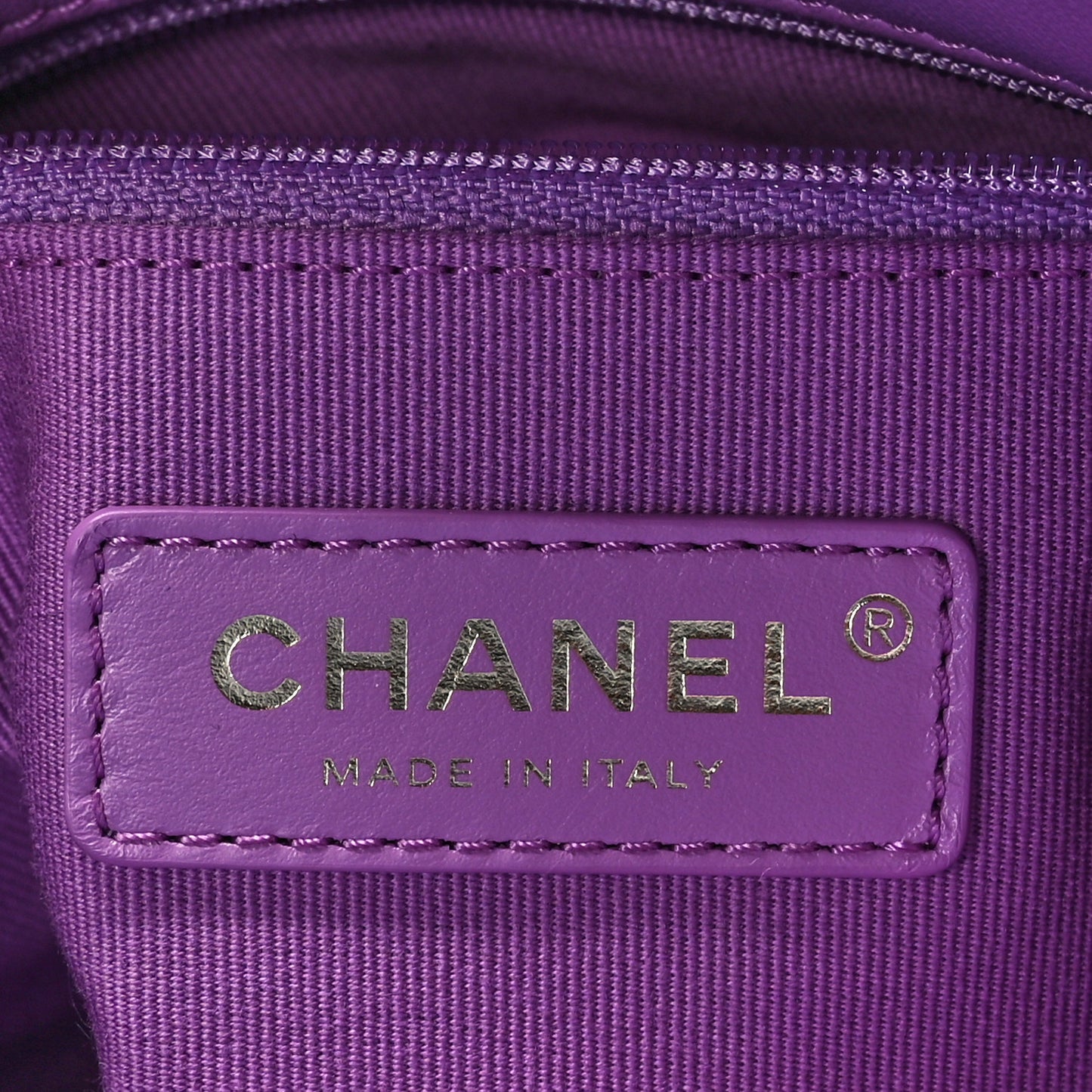 Lambskin Quilted Small Lacquered Chain Flap Purple