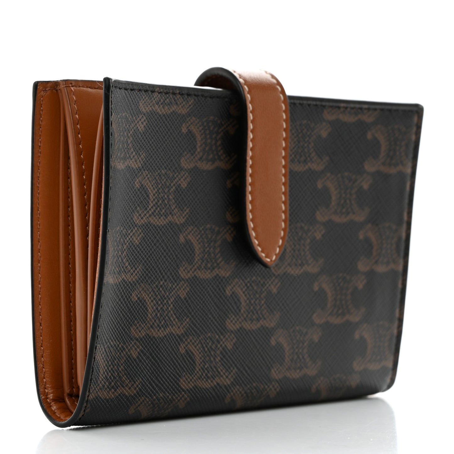 Canvas Triomphe Medium Strap Wallet Tan