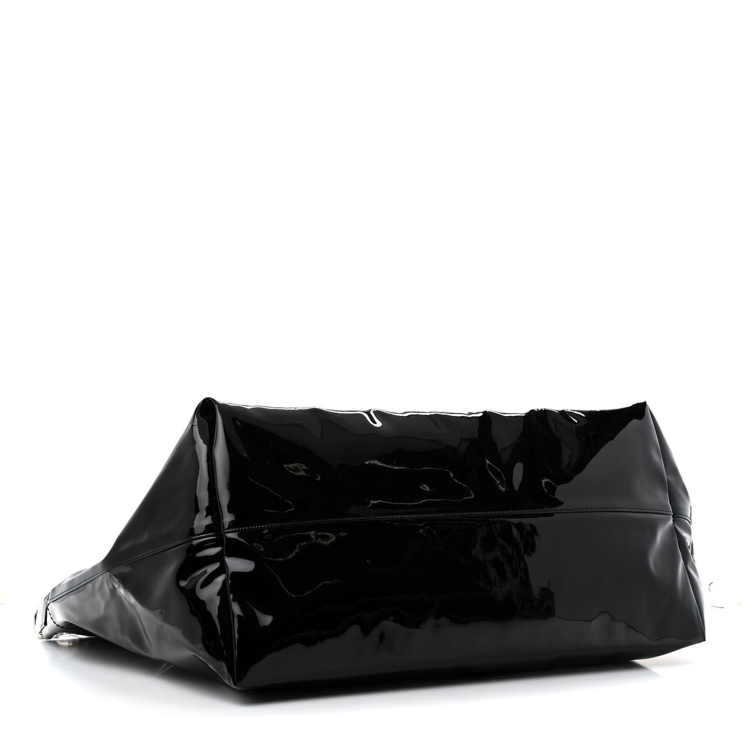Patent Calfskin Rive Gauche Maxi Tote Black