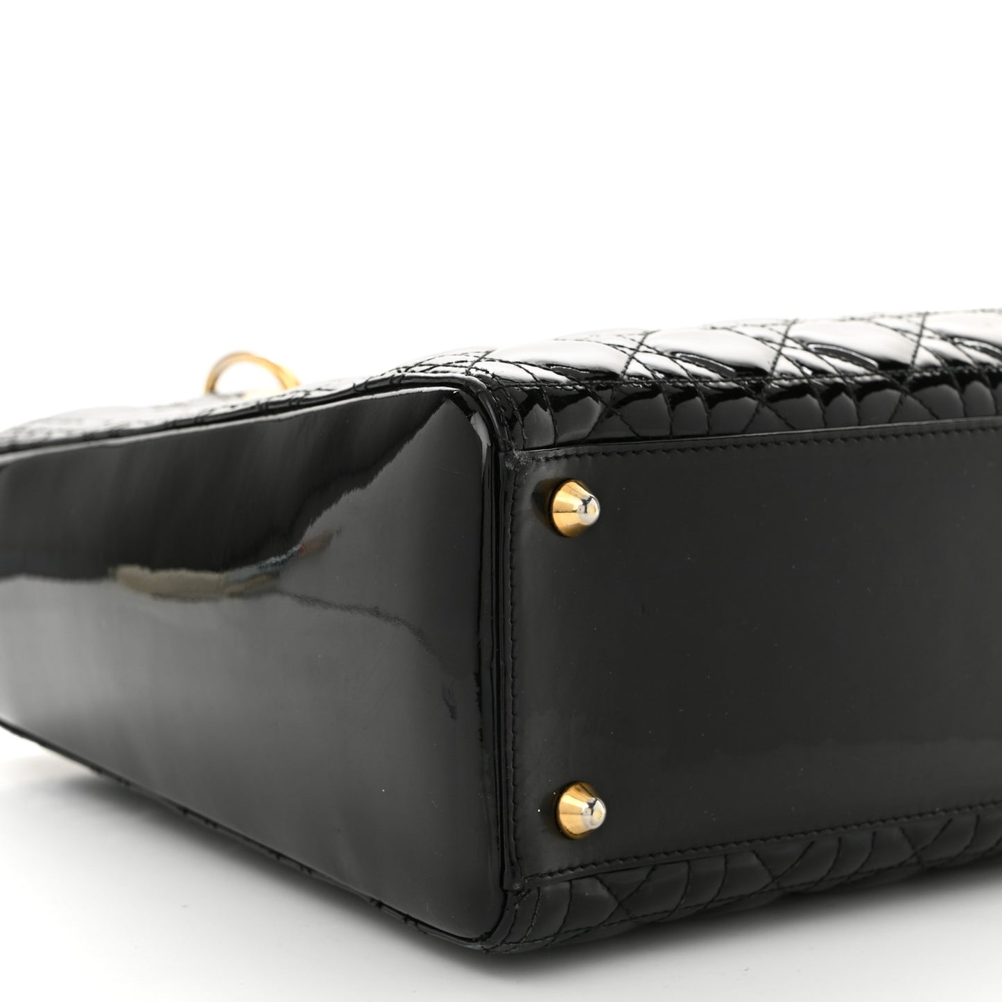 Patent Cannage Large Lady Dior Black