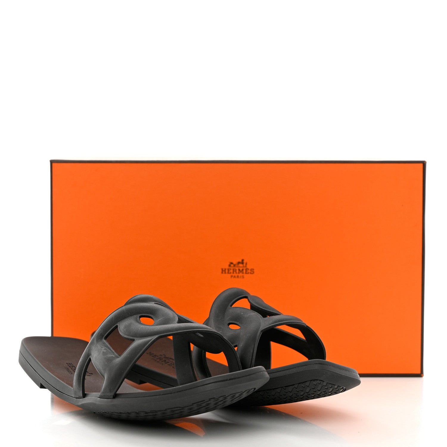 Hermes Rubber Aloha Sandals 38 Black 9 of 9