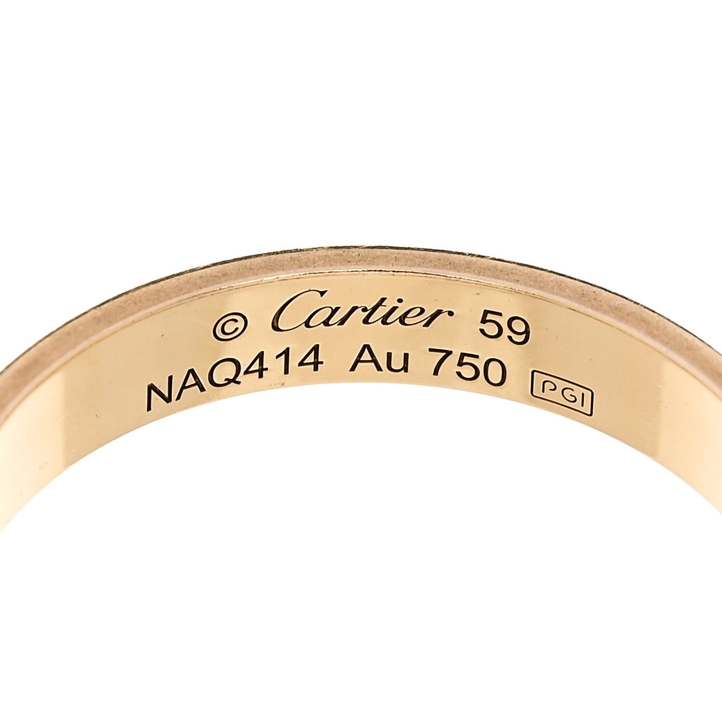 18K Yellow Gold 3.5mm LOVE Wedding Band Ring 59 8.75