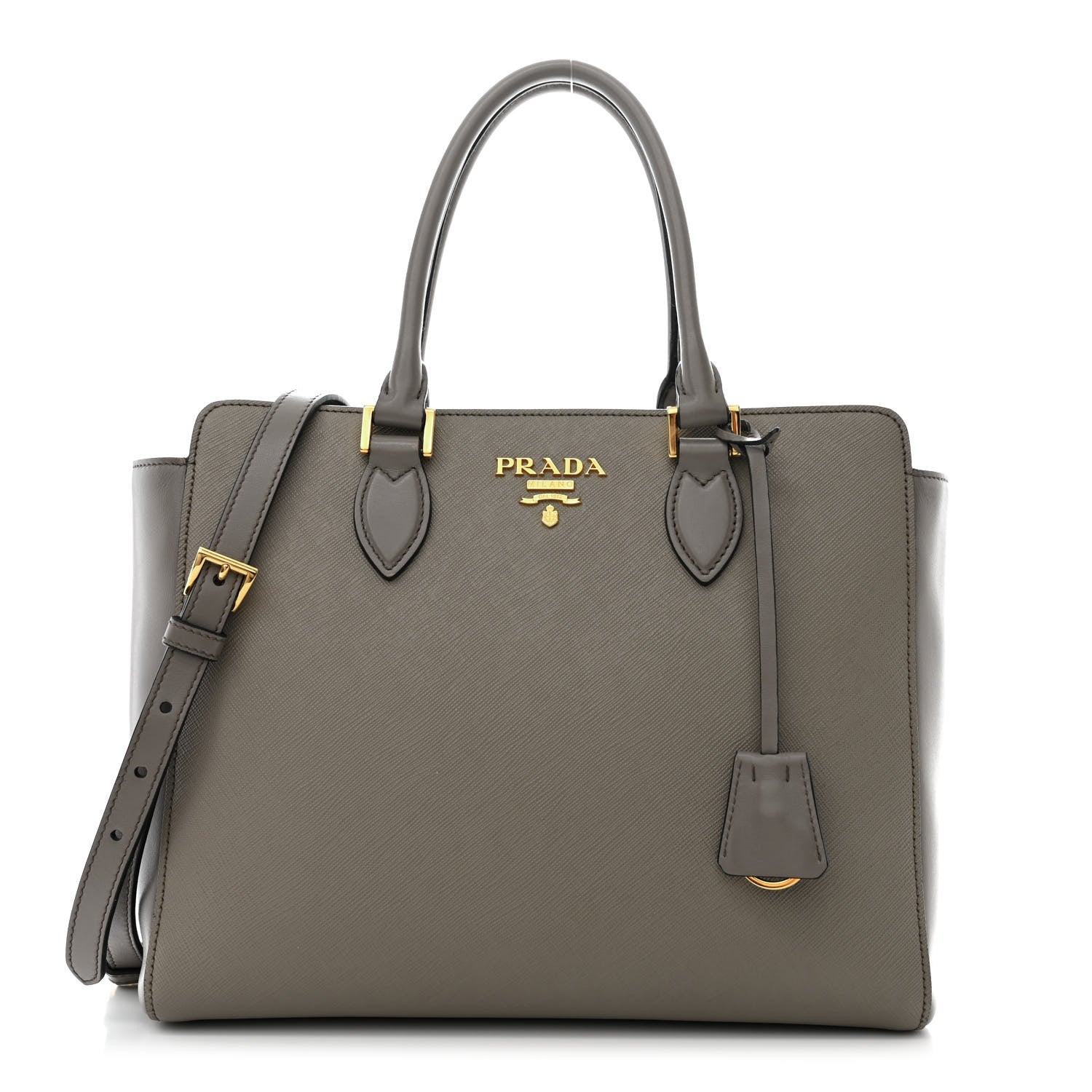 Prada Saffiano Soft Calfskin Zippered Tote Marmo 1 of 18