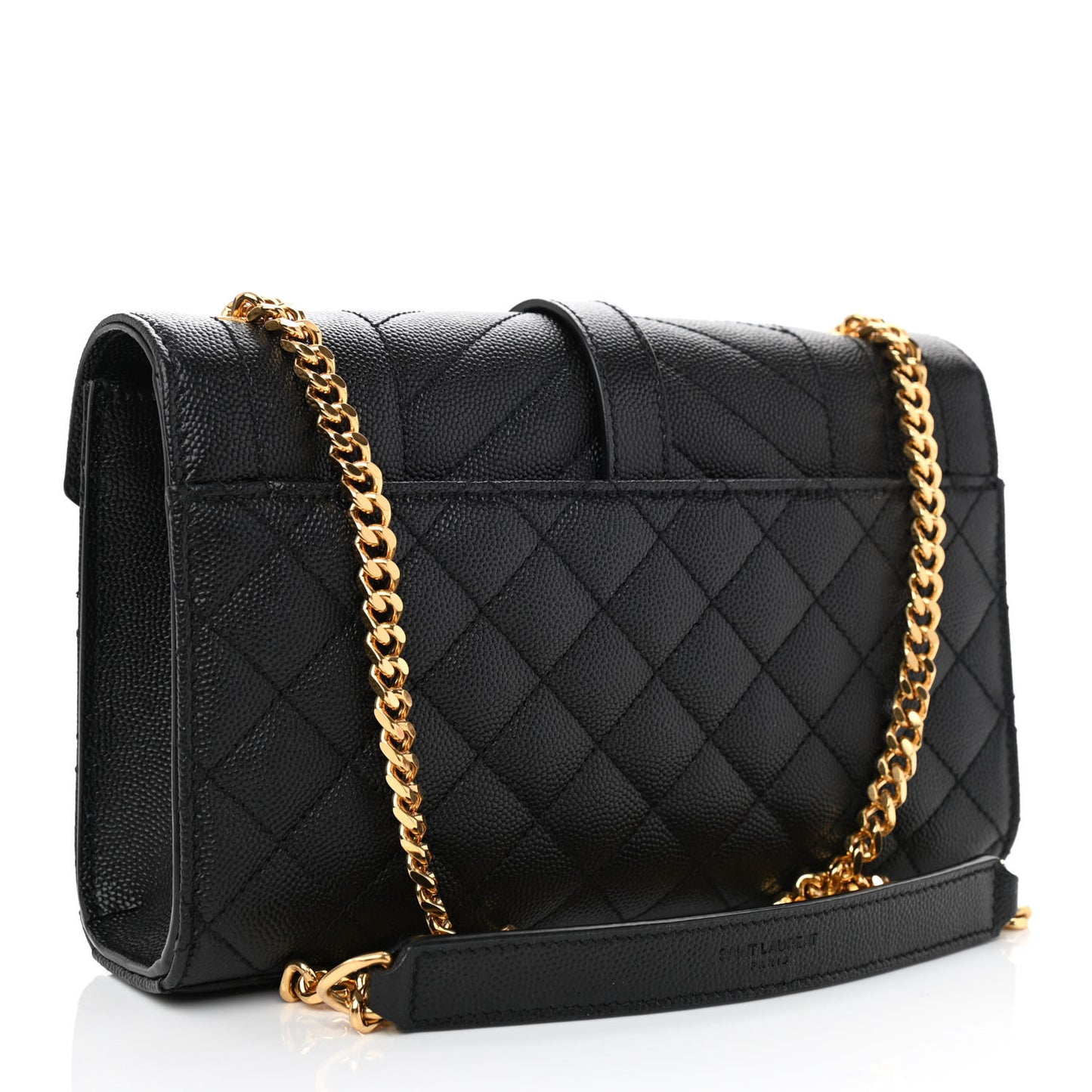Grain De Poudre Textured Mixed Matelasse Triquilt Small Monogram Satchel Black