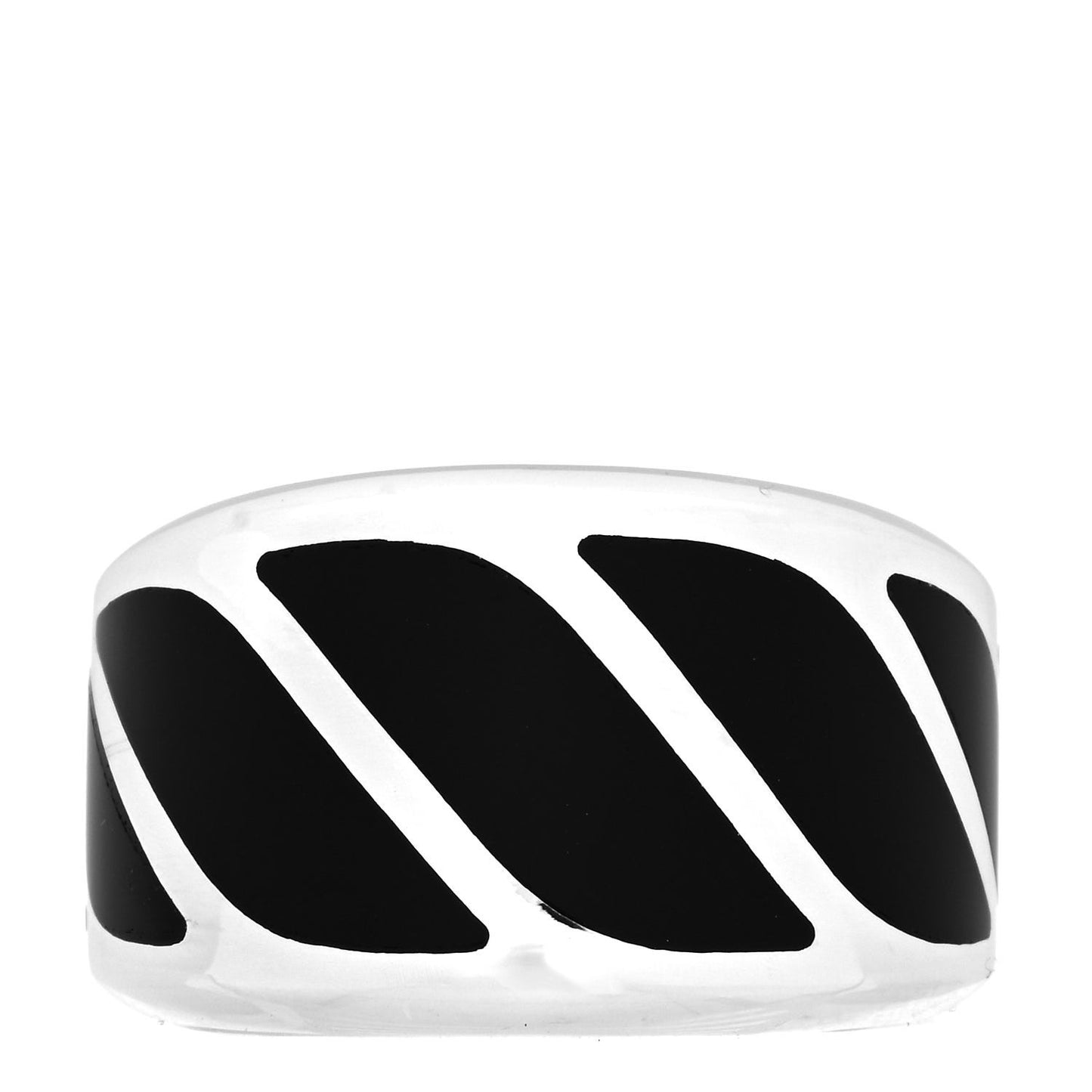 Sterling Silver Black Onyx 16mm Graphic Cable Band Ring 63 10.25
