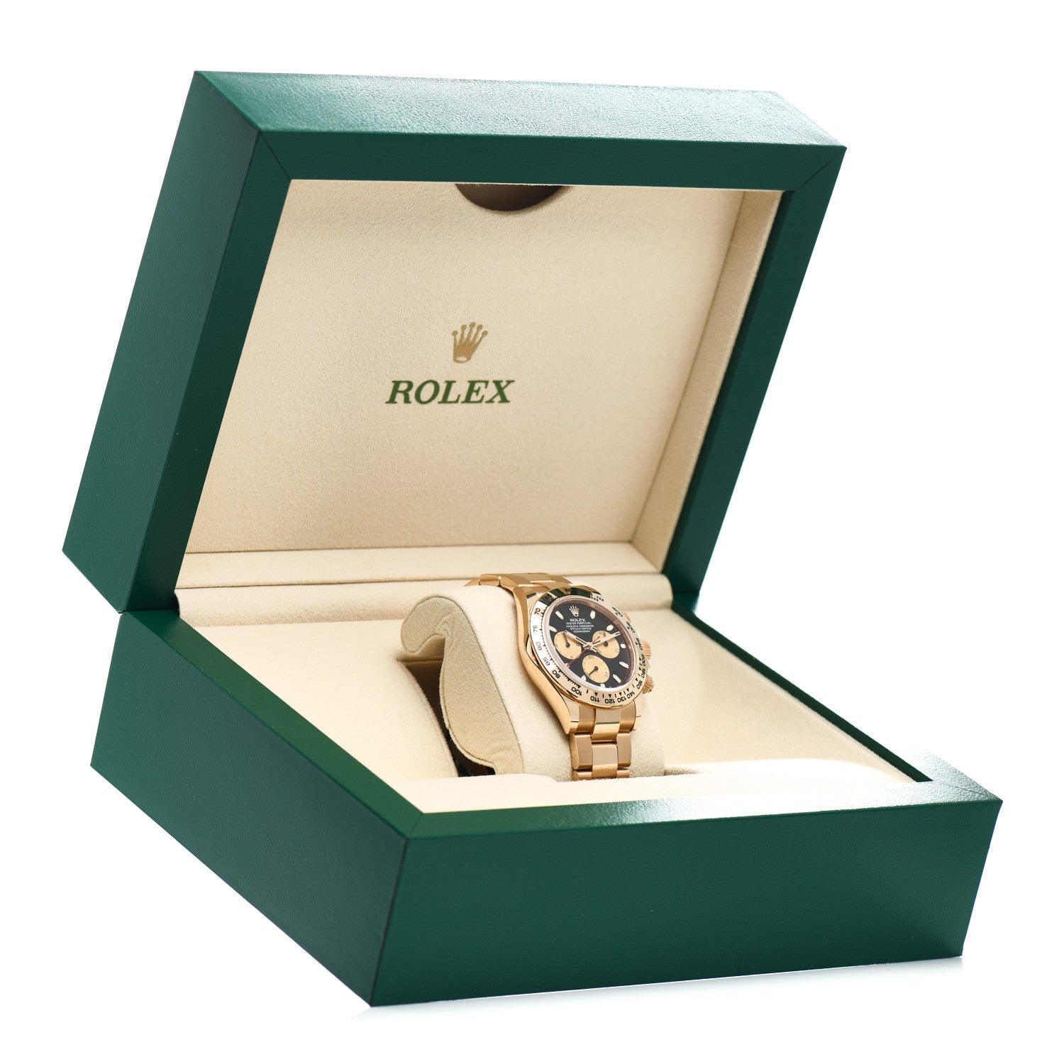 Rolex 18K Yellow Gold 40mm Oyster Perpetual Cosmograph Daytona Watch Black Champagne 116508 5 of 5