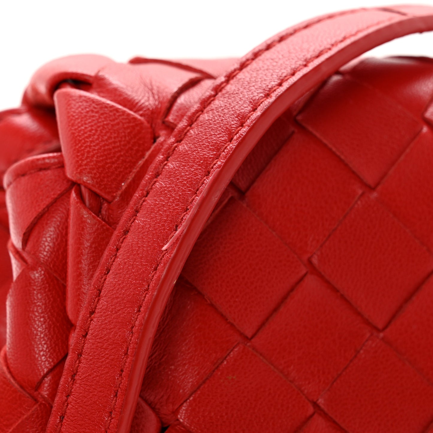 Nappa Intrecciato Mini Crossbody Red