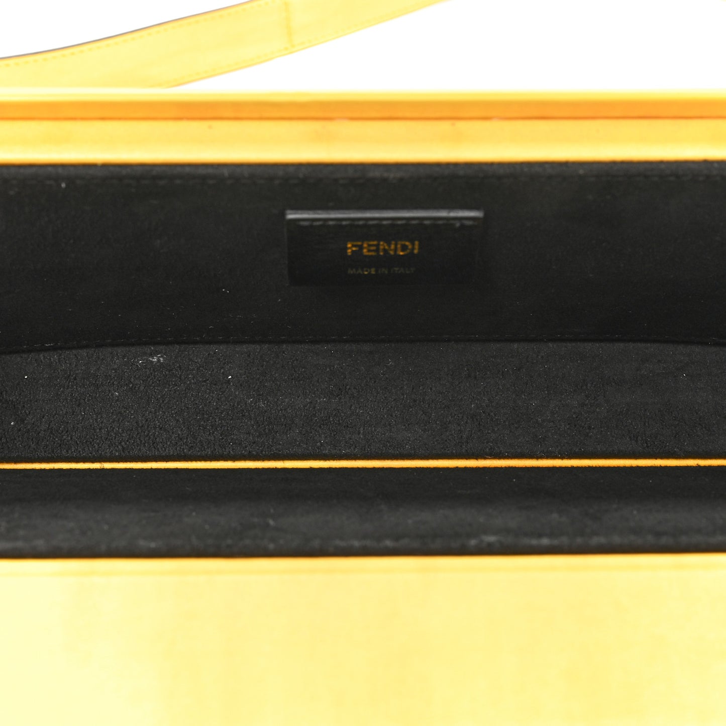 Vitello Fluffy Logo Horizontal Box Crossbody Bag Yellow Box Black