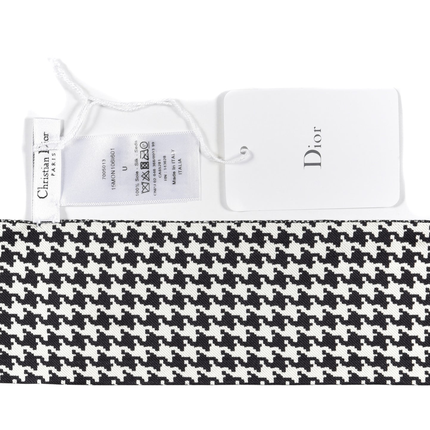 Silk Mitzah Scarf Black White