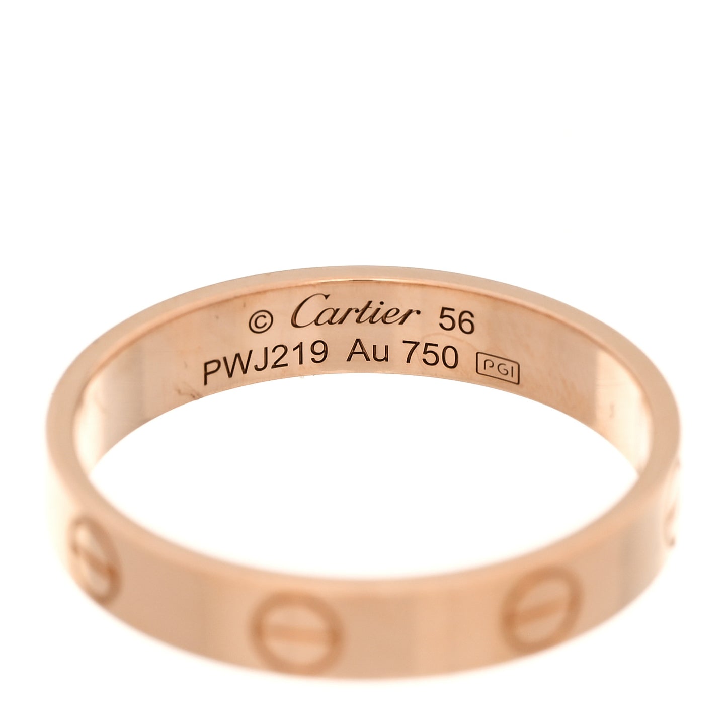 18K Pink Gold 3.5mm LOVE Wedding Band Ring 56 7.75