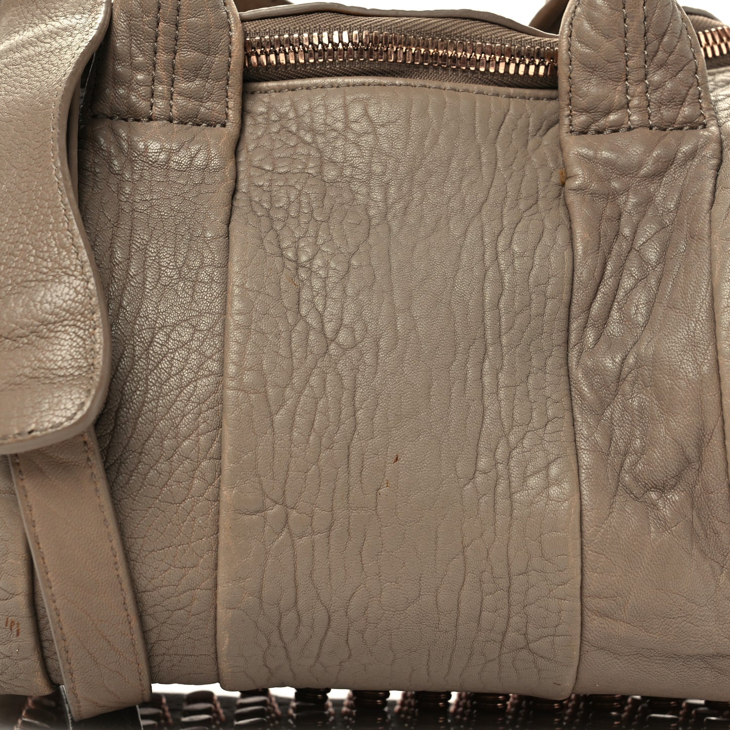 Pebbled Lambskin Rockie Latte Rose Gold Hardware