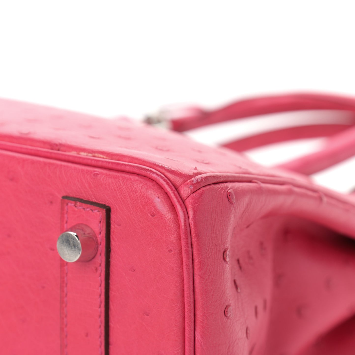 Ostrich Birkin 30 Rose Tyrien