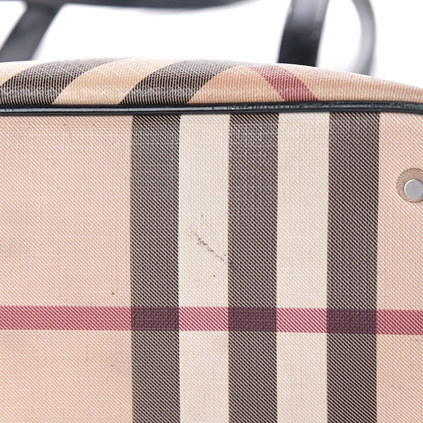 Patent Trim Nova Check Shopper Tote Black