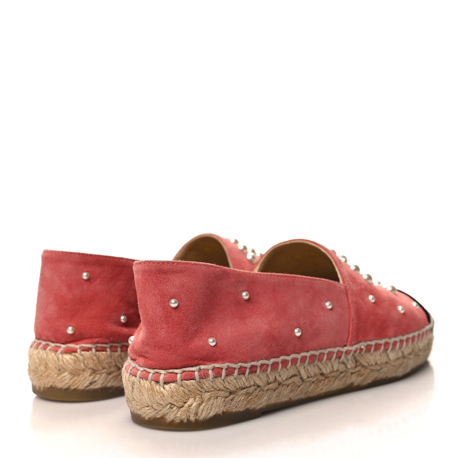 Chanel Suede Pearl CC Espadrilles 36 Pink Black 4 of 10