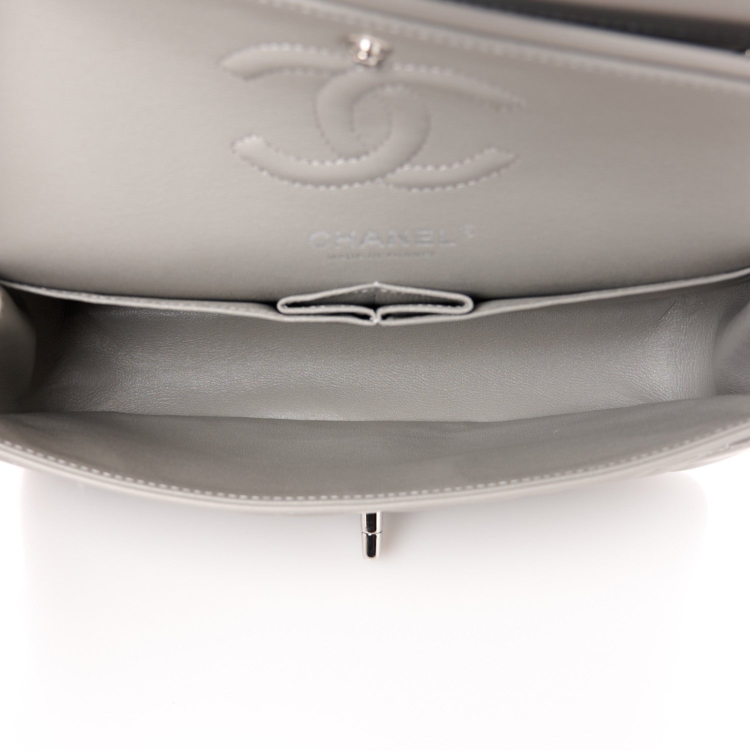 Chanel Lambskin Quilted Small Double Flap Grey 5 of 11