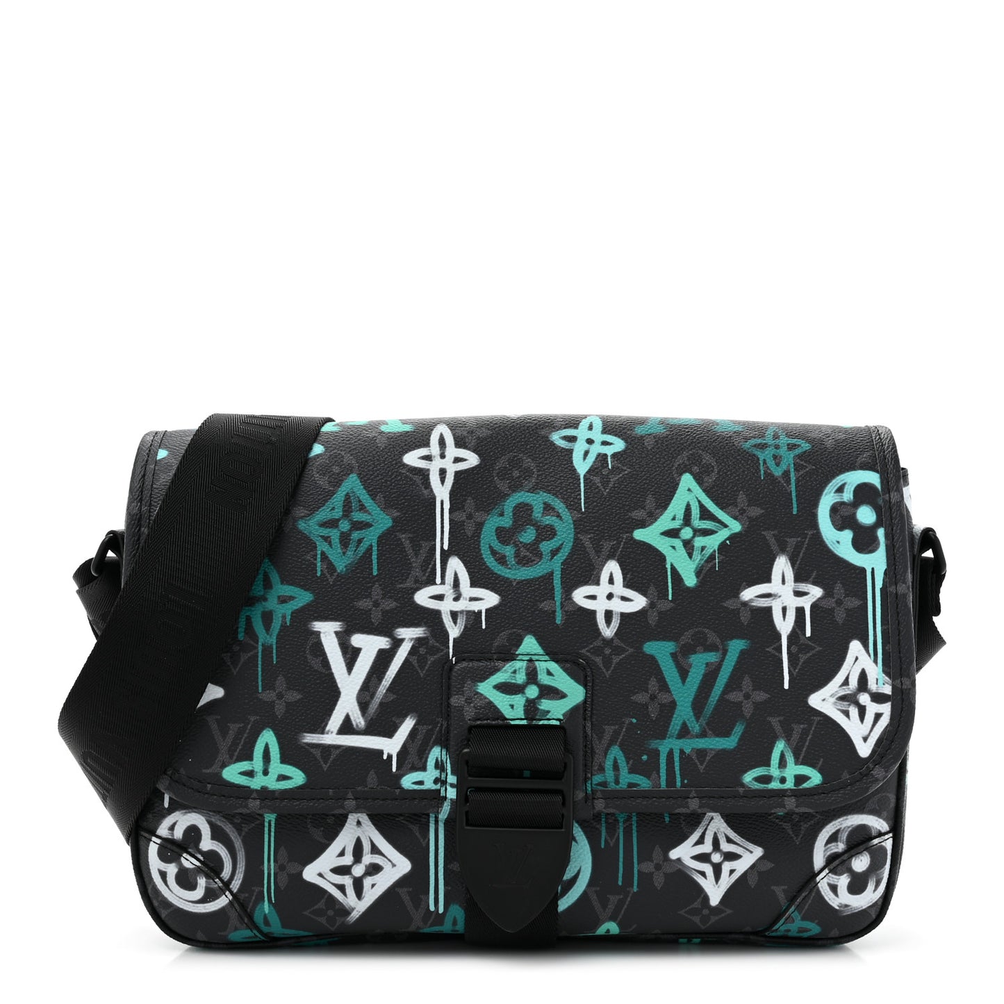 Monogram Eclipse LV Graffiti Archy Messenger MM Green Lights