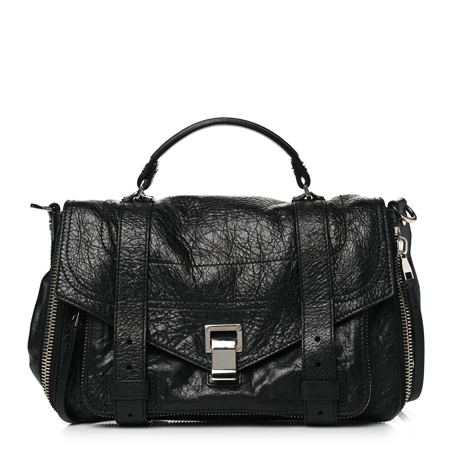 Proenza Schouler Lambskin Medium PS1 Plus Zip Satchel Black 1 of 9