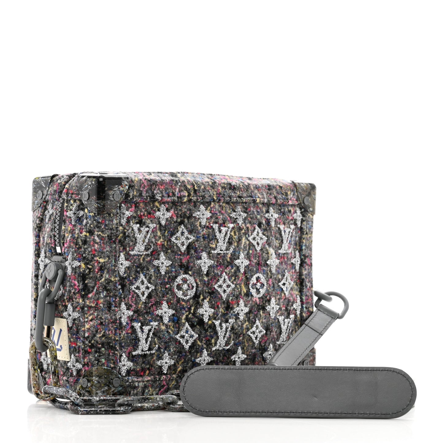 Wool Cotton Monogram Jacquard Embroidered LV Felt Soft Trunk Gris