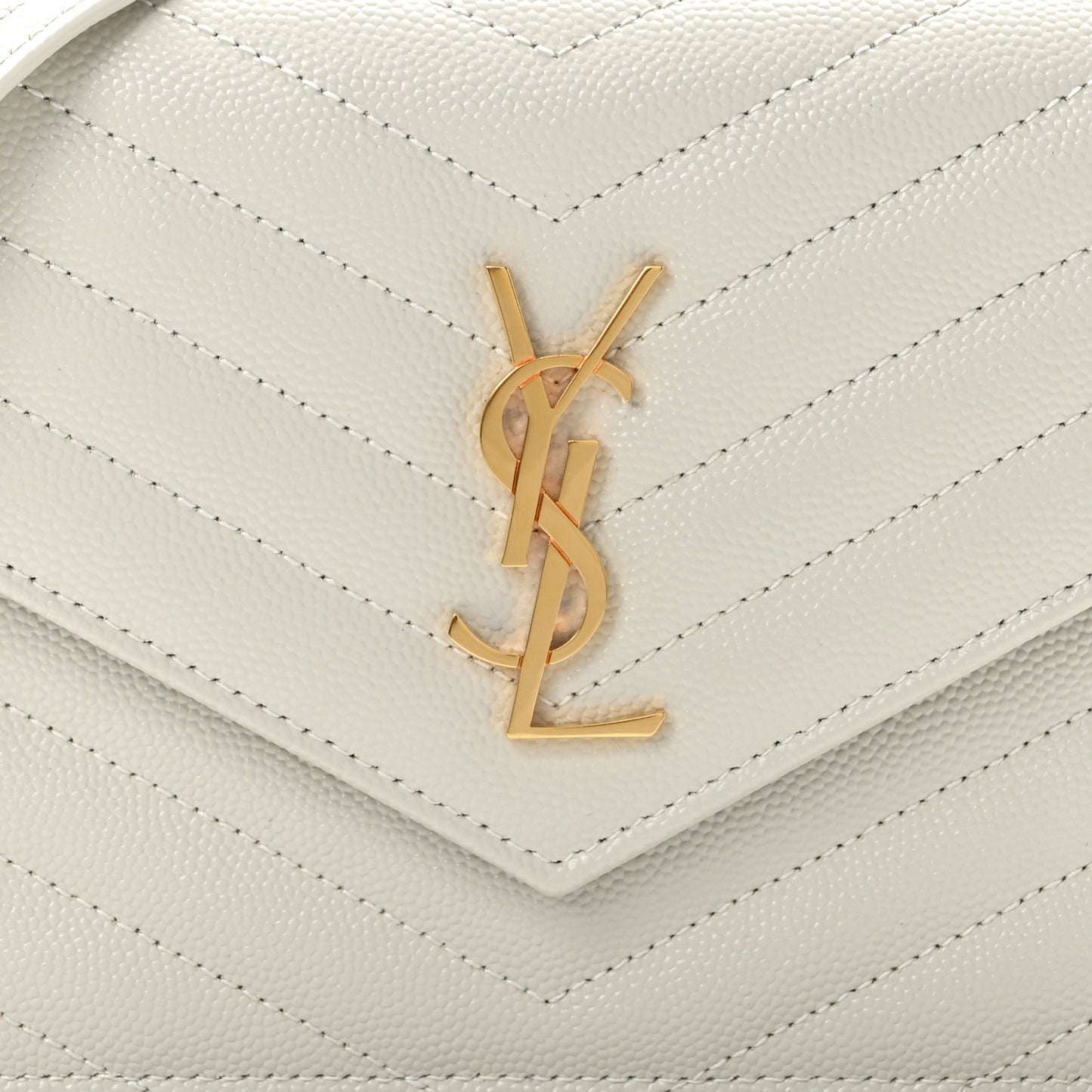 Grain De Poudre Matelasse Chevron Monogram Envelope Chain Crema Soft