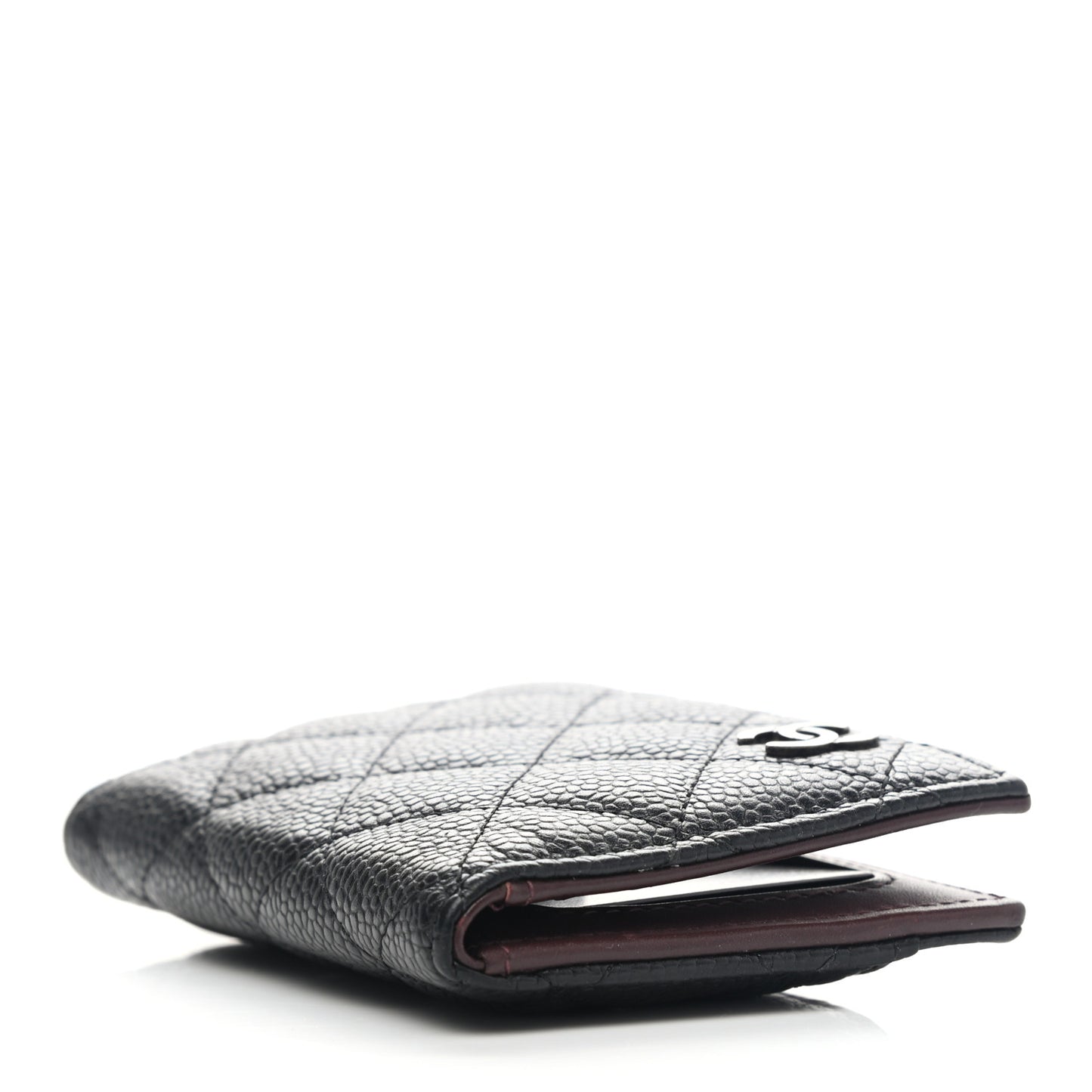 Caviar Quilted Card Holder Wallet Black