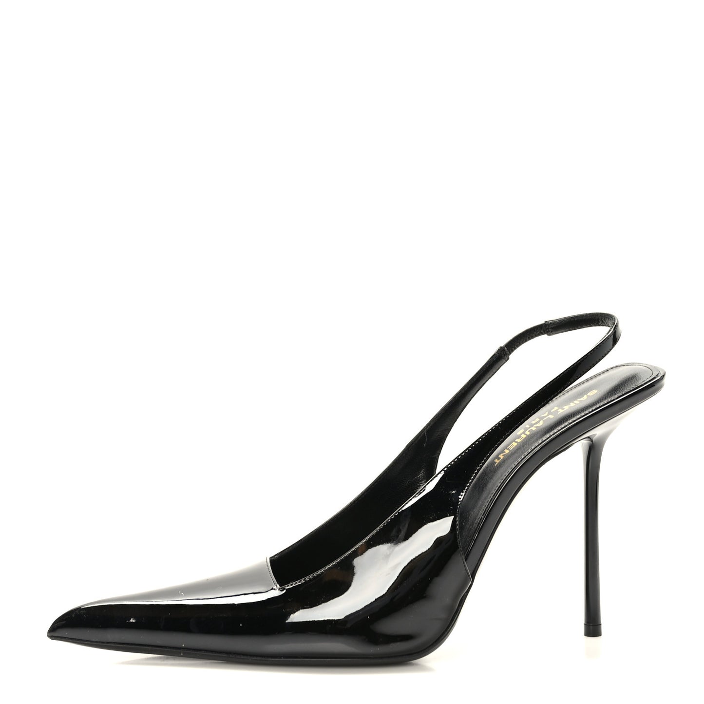 Patent Calfskin Paloma 105 Slingback Pumps 40.5 Beige