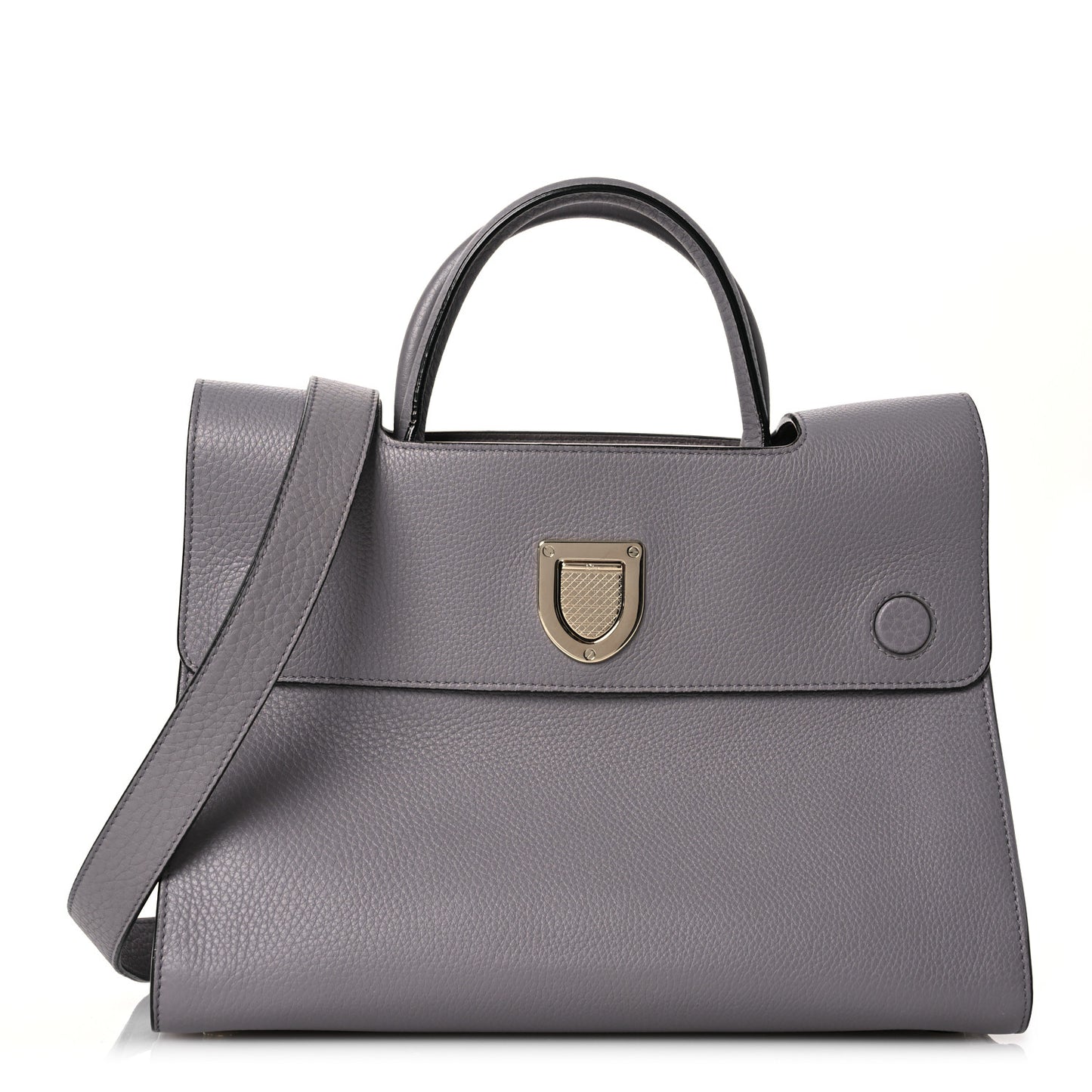 Grained Calfskin Medium Diorever Flap Grey