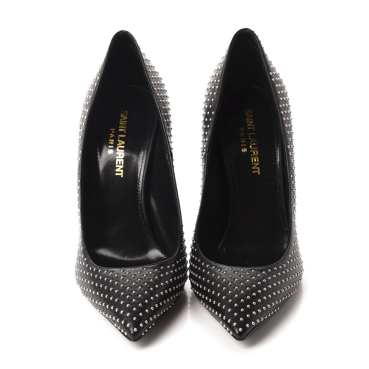 Saint Laurent Calfskin Studded Opyum 100 Pumps 35 Black 2 of 10