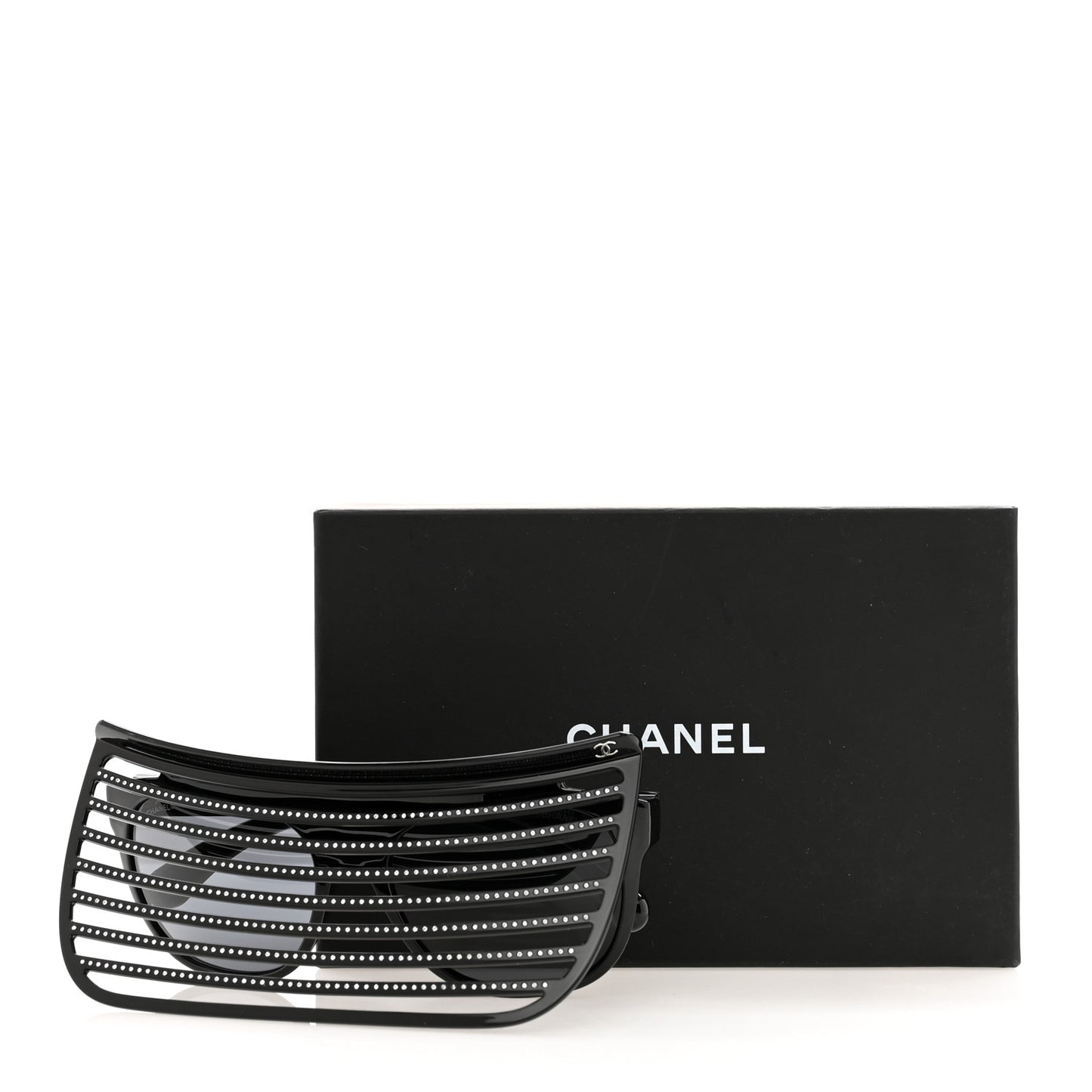 Nylon Crystal Square Sunglasses 71538 Black Grey