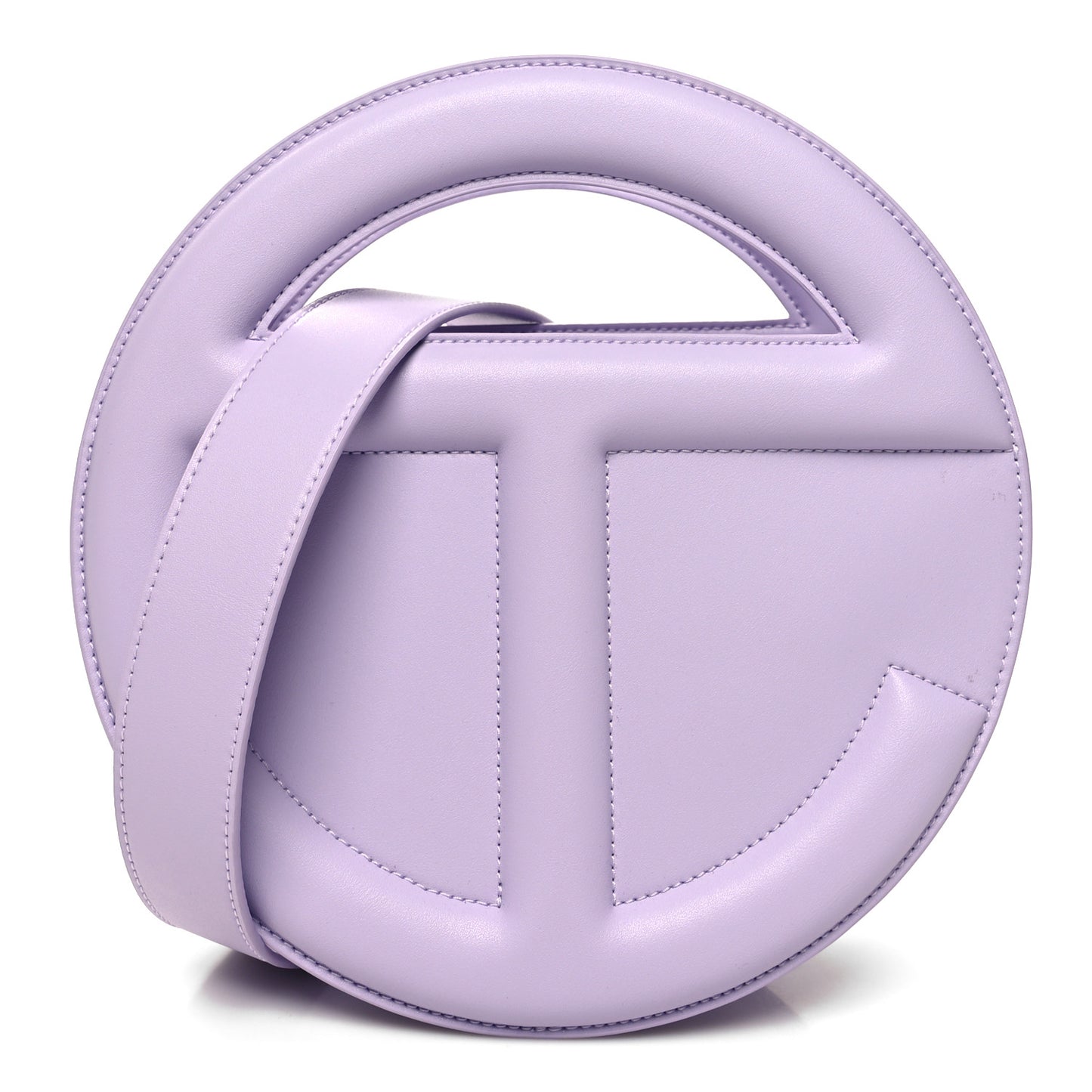 Vegan Leather Round Circle Bag Lavender