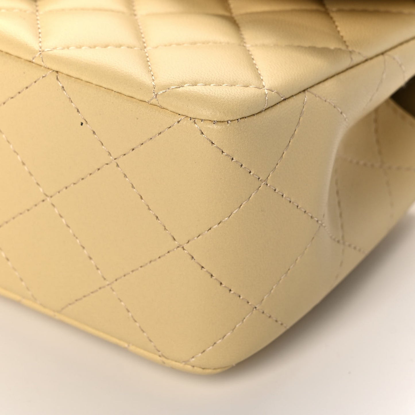 Lambskin Quilted Mini Top Handle Rectangular Flap Yellow