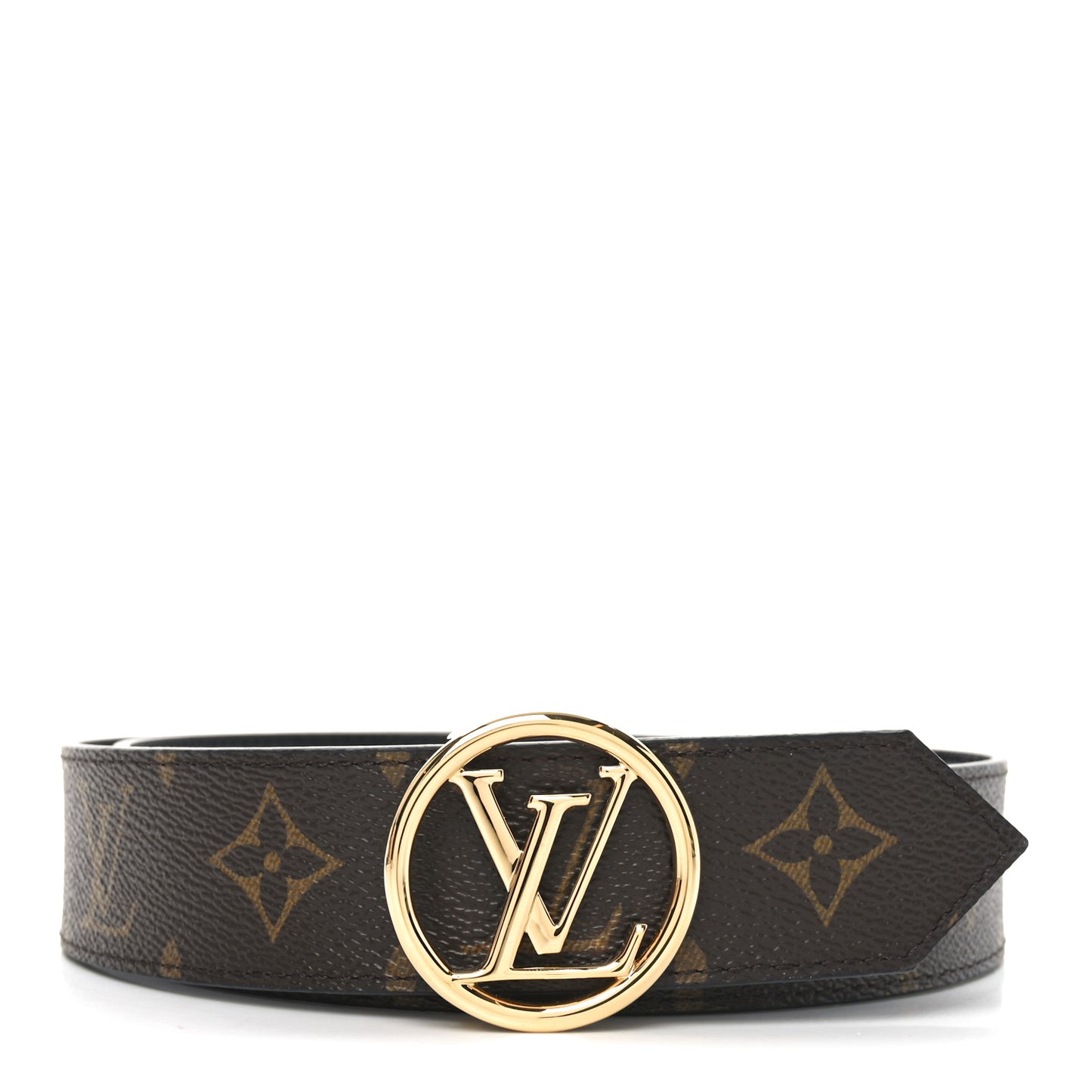 Monogram Epi 35mm LV Circle Reversible Belt 75 30 Black