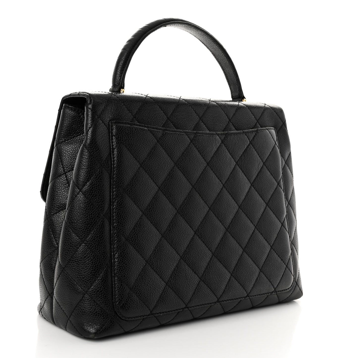Caviar Quilted Jumbo Kelly Flap Black