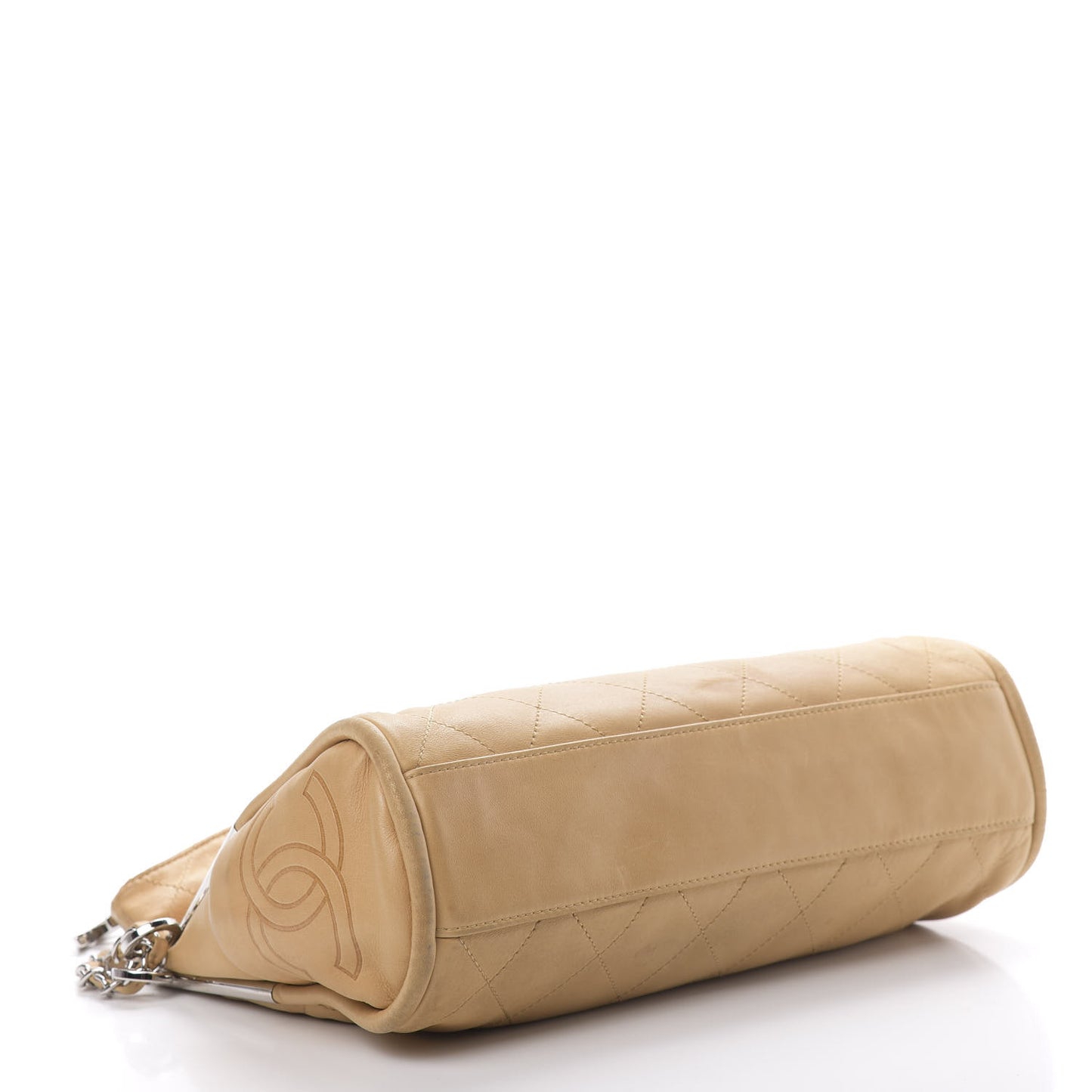 Lambskin Stitched Medium Ultimate Soft Tote Beige