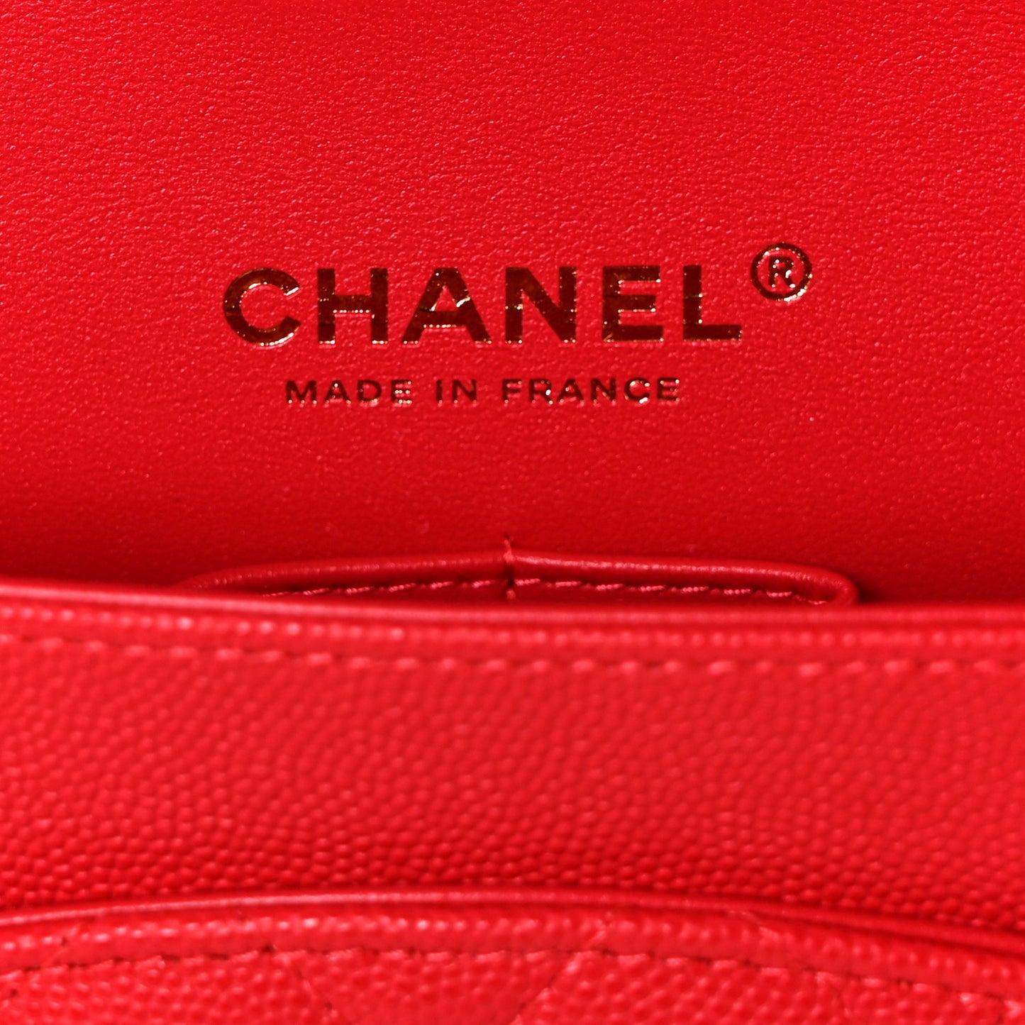 Caviar Quilted Medium Double Flap Red