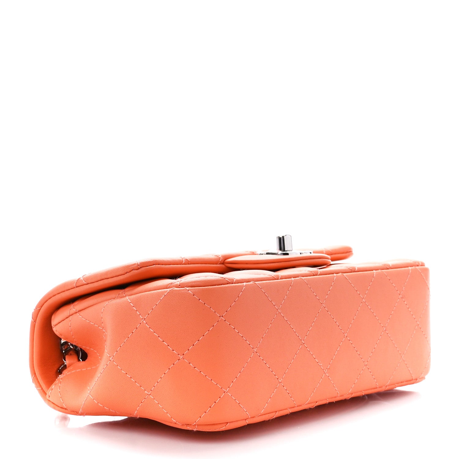 Chanel Lambskin Quilted Mini Rectangular Flap Light Orange 4 of 11