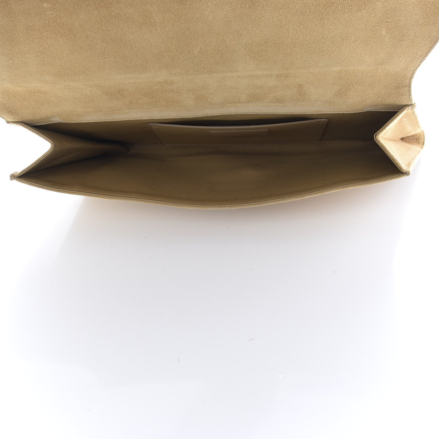 Suede Studded Diagonal Clutch Beige