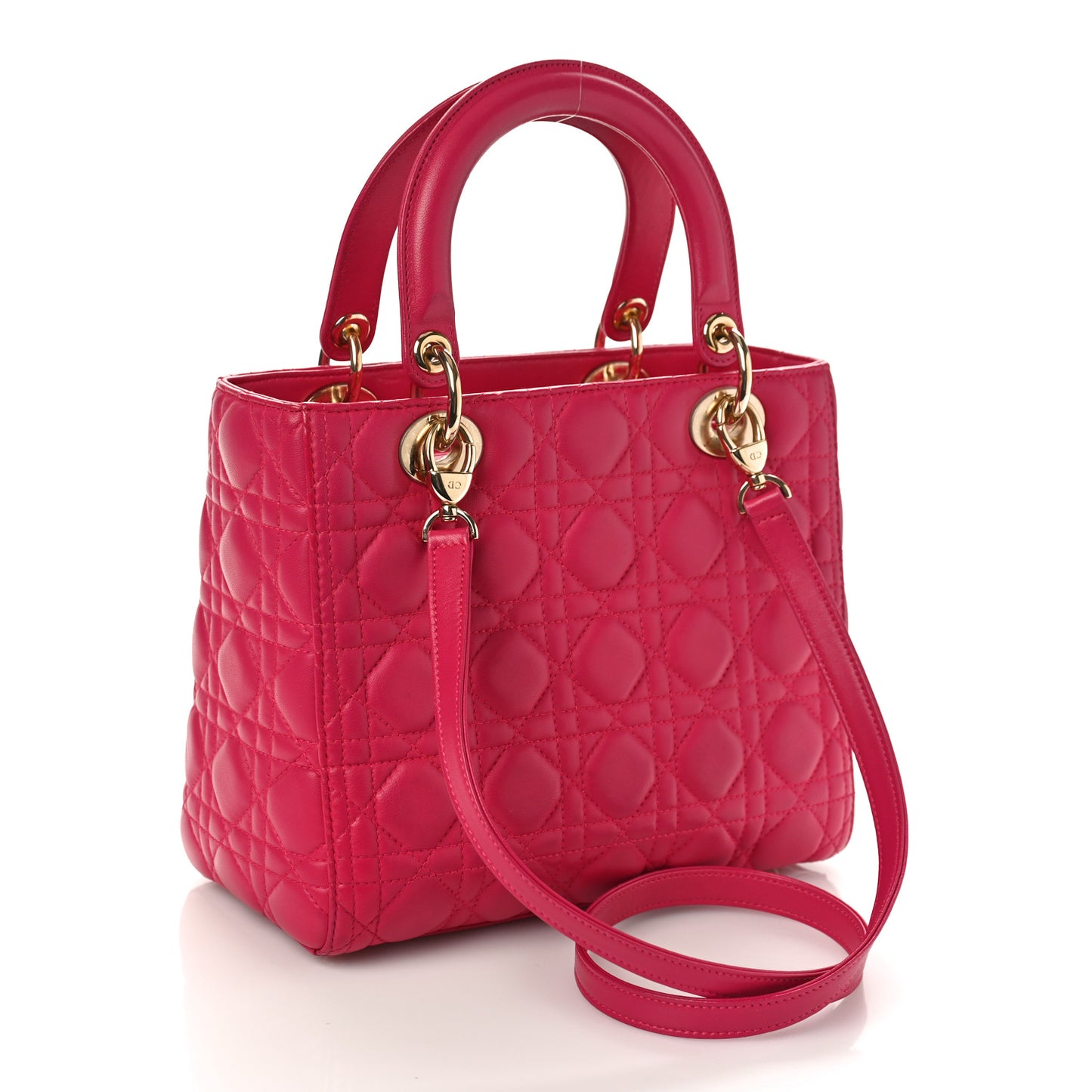 Lambskin Cannage Medium Lady Dior Pink