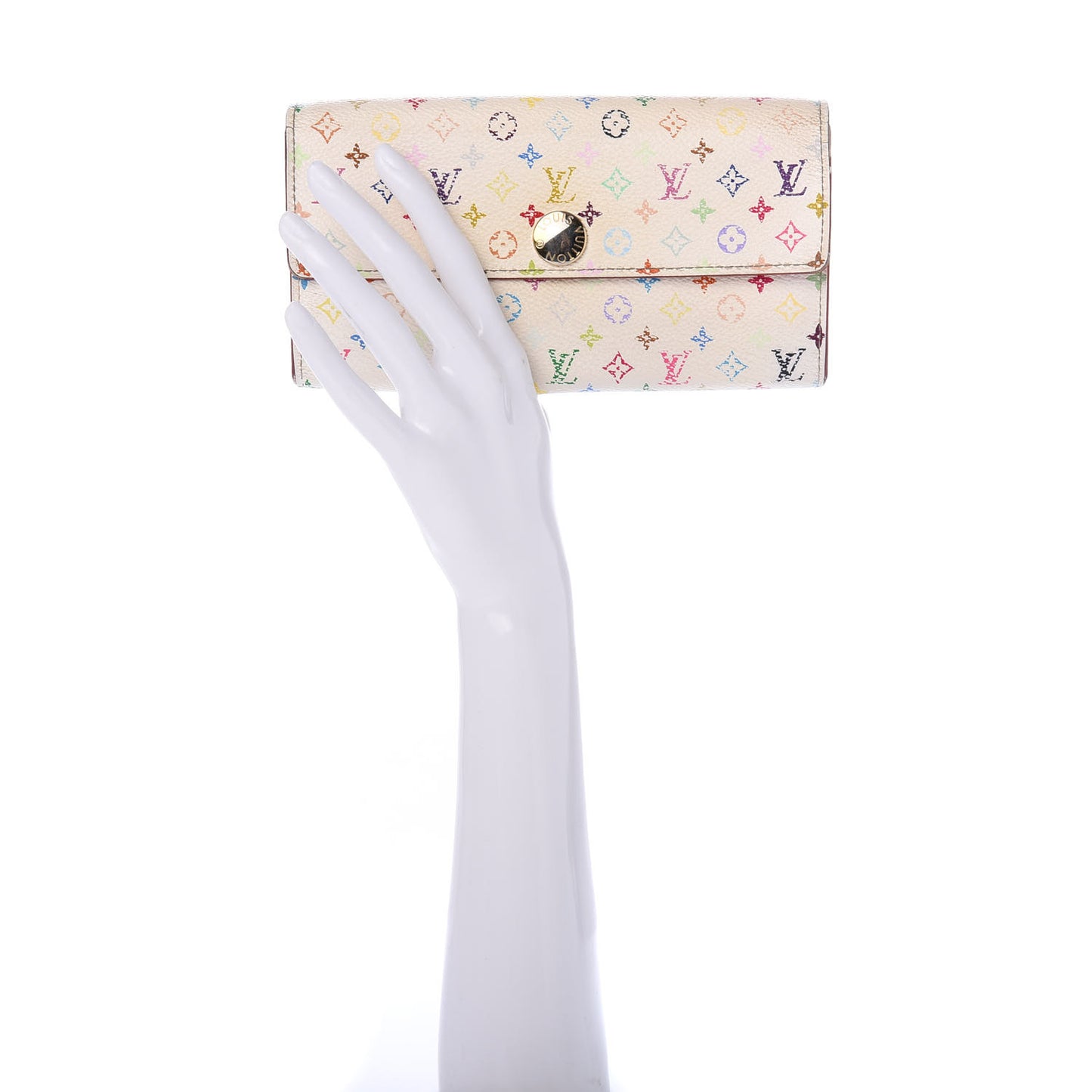 Monogram Multicolor Sarah Wallet White Litchi