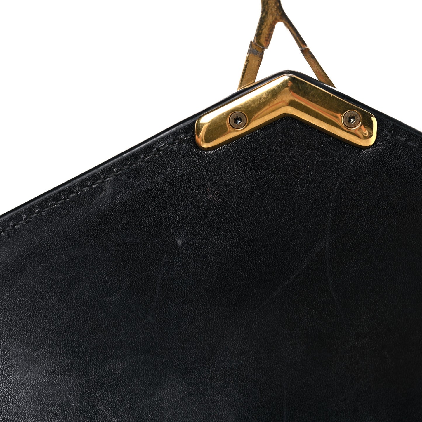 Smooth Calfskin Monogram Cassandra Clasp Bag Black